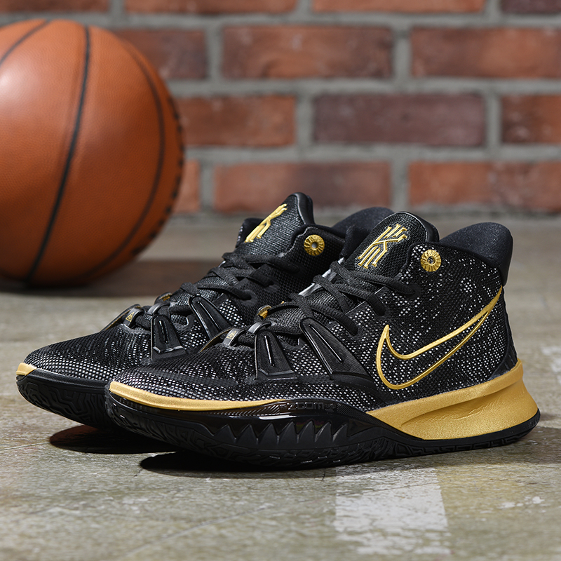 2020 Nike Kyrie Irving 7 Black Gold Basketball Shoes - Click Image to Close